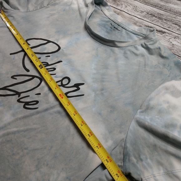 Women's XL Charlotte Russe Ride Or Die Tie Dye Buttery Soft Loose Fir T-shirt Gr - Picture 6 of 6